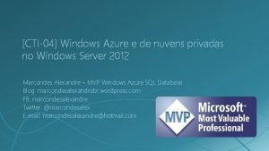 CTI04 Windows Azure e de nuvens privadas no