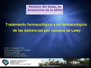 Tratamiento farmacolgico y no farmacolgico de las demencias