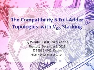 The Compatibility 6 FullAdder Topologies with VDD Stacking