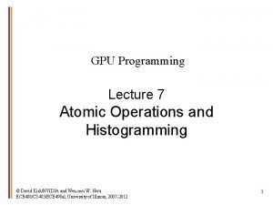 Gpu atomic operations