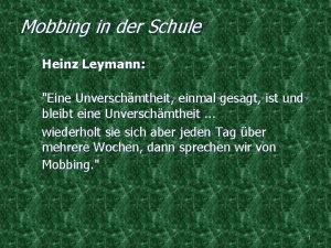 Heinz leymann mobbing