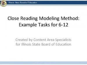 Close Reading Modeling Method Example Tasks for 6