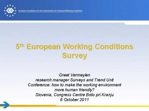 European working conditions survey