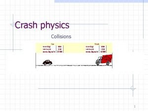 Crash physics Collisions 1 During Collisions Enormous forces Crash physics Collisions 1 During Collisions Enormous forces