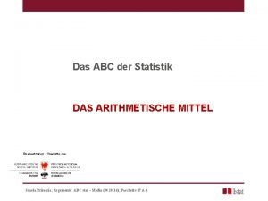 Das ABC der Statistik DAS ARITHMETISCHE MITTEL bersetzung