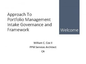 Ppm governance framework