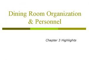 Organizational chart of fine dining restaurant