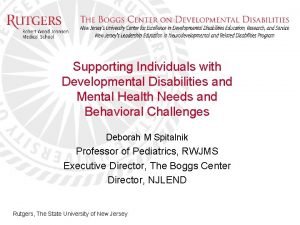 Supporting Individuals with Developmental Disabilities and Mental Health