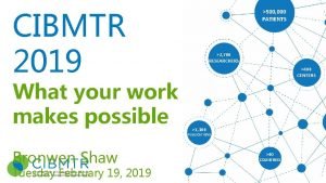 CIBMTR 2019 What your work makes possible 500