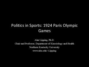 Politics in Sports 1924 Paris Olympic Games Alar