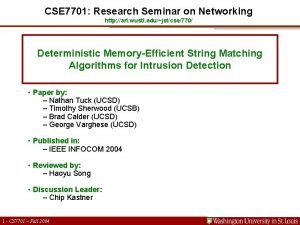 CSE 7701 Research Seminar on Networking http arl