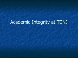 Tcnj academic integrity Tcnj academic integrity