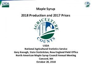 Usda maple syrup production