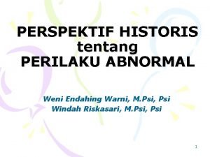 Model perilaku abnormal Model perilaku abnormal