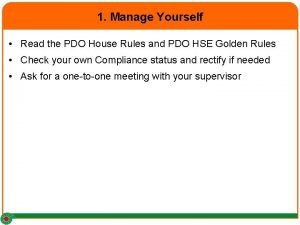 Pdo hse rules