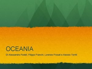 Oceania settore primario