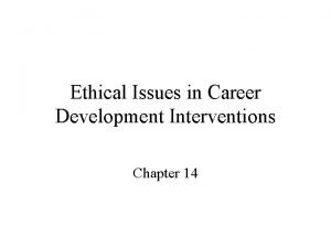 Ethical issues in career counseling