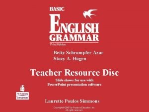 Betty Schrampfer Azar Stacy A Hagen Teacher Resource