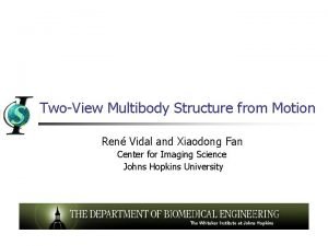 TwoView Multibody Structure from Motion Ren Vidal and
