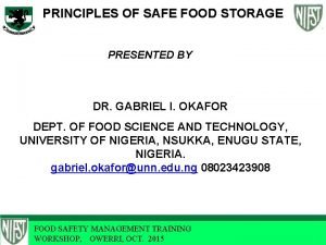 Principles of safe food storage