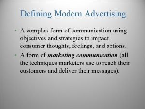 Modern advertising definition