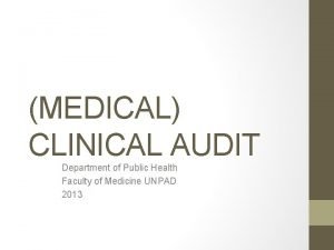 Clinical audit example