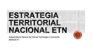 Subsecretara General de Ciencia Tecnologa e Innovacin SENESCYT