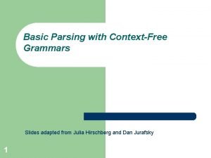 Basic Parsing with ContextFree Grammars Slides adapted from