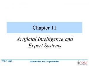Chapter 11 Artificial Intelligence and Expert Systems ITEC