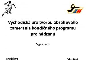 Vchodisk pre tvorbu obsahovho zamerania kondinho programu pre