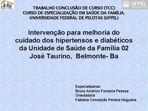 TRABALHO CONCLUSO DE CURSO TCC CURSO DE ESPECIALIZAO