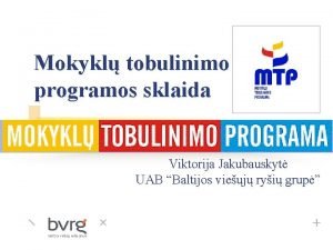 Mokykl tobulinimo programos sklaida Viktorija Jakubauskyt UAB Baltijos