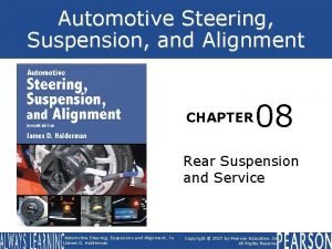 Automotive Steering Suspension and Alignment CHAPTER 08 Rear