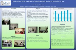 Communication Skills Development In SpeechLanguage Therapy SLT Students