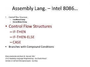 If in assembly 8086