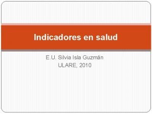 Indicadores de salud ejemplos