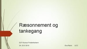 Rsonnement og tankegang DLFKursus Frederikshavn 24 25 9