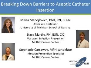Breaking Down Barriers to Aseptic Catheter Insertion Milisa
