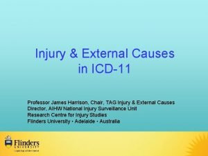 Injury External Causes in ICD11 Professor James Harrison