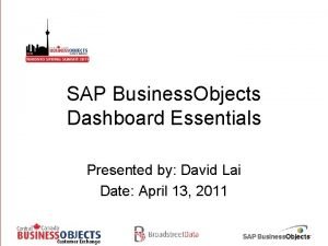 Sap business objects dashboard