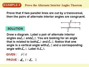 Real life example of alternate interior angles
