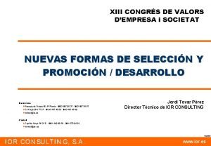 XIII CONGRS DE VALORS DEMPRESA i SOCIETAT NUEVAS