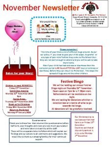 November Newsletter Our Lady St Oswalds PreSchool Upper