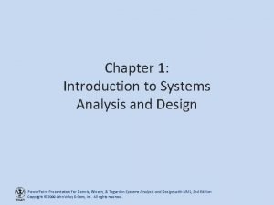 System analysis and design chapter 1