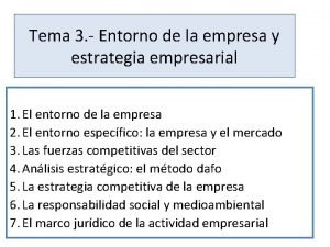 Entorno especifico de una empresa