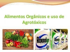 Alimentos Orgnicos e uso de Agrotxicos Introduo Alimento