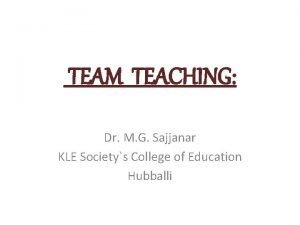 Objective of team teaching