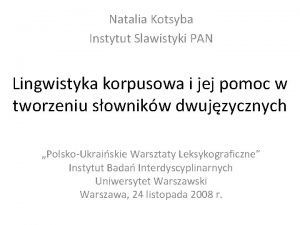 Lingwistyka korpusowa