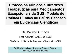 Protocolos Clnicos e Diretrizes Teraputicas para Medicamentos Excepcionais
