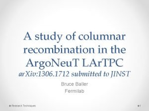 A study of columnar recombination in the Argo